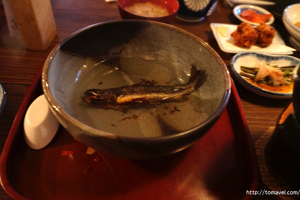 青森 ランプの宿 青荷温泉 魚の日本酒